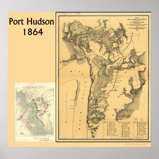 Port Hudson Maps Poster (Voorkant)