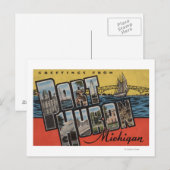 Port Huron, Michigan — grote letterscènes Briefkaart (Voorkant / Achterkant)