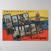 Port Huron, Michigan — grote letterscènes Poster (Voorkant)