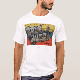 Port Huron, Michigan — grote letterscènes T-shirt