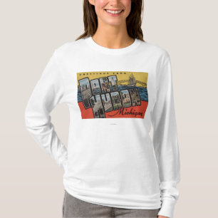 Port Huron, Michigan — grote letterscènes T-shirt