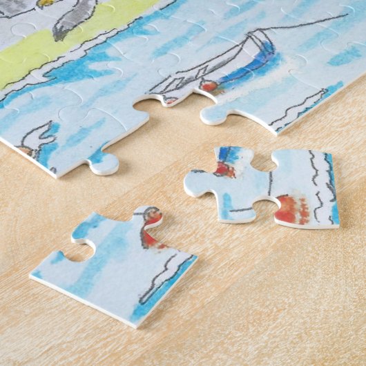 Port Isaac, Cornwall, England Jigzaag Puzzle Legpuzzel (Zijkant)