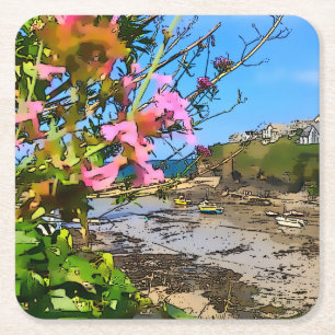 Port Isaac Cornwall Harbor Fisherman's Friends Kartonnen Onderzetters