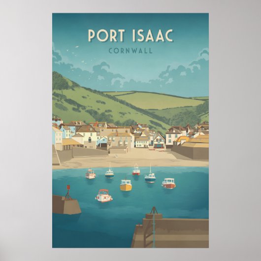 Port Isaac Cornwall Reisposter Poster (Voorkant)