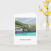 Port Isaac Notecard - met aanpasbare tekst Kaart (Gele Bloem)