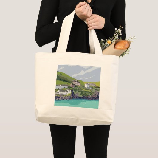 Port Isaac - Port Wen Grote Tote Bag (Voorkant (product))