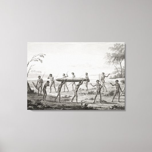 Port Jackson, New Holland: Aboriginal burial cerem Canvas Afdruk (Voorkant)