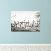 Port Jackson, New Holland: Aboriginal burial cerem Canvas Afdruk (Insitu (Houten vloer))
