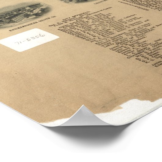 Port Jervis New York 1920 Antiek Panorama Poster (Hoek)