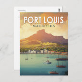 Port Louis Mauritius Reiskunst Vintage Briefkaart (Voorkant / Achterkant)