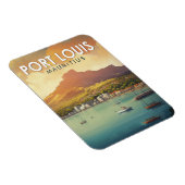 Port Louis Mauritius Reiskunst Vintage Magneet (Rechterzijde)