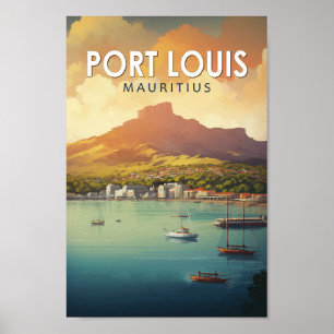 Port Louis Mauritius Reiskunst Vintage Poster