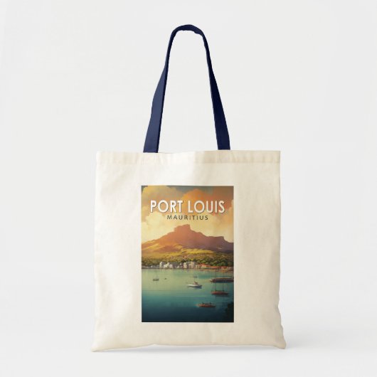 Port Louis Mauritius Reiskunst Vintage Tote Bag (Voorkant)