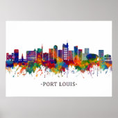 Port Louis Mauritius Skyline Poster (Voorkant)