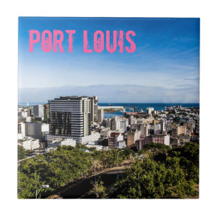 Port Louis Silhouette Hoofdstad van Mauritius Tegeltje