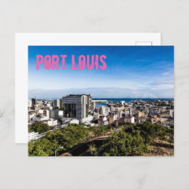 Port Louis Skyline Capital van Mauritius Feestdagenkaart
