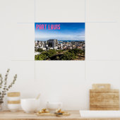 Port Louis Skyline Capital van Mauritius Poster (Keuken)