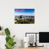 Port Louis Skyline Capital van Mauritius Poster (Thuiskantoor)