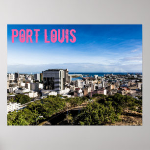 Port Louis Skyline Capital van Mauritius Poster