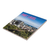 Port Louis Skyline Capital van Mauritius Tegeltje (Zijkant)