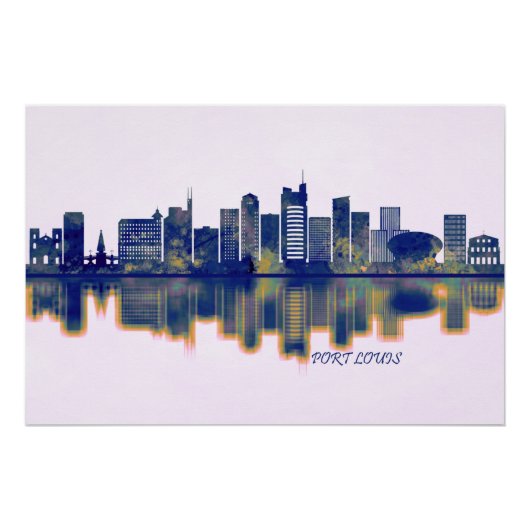 Port Louis Skyline Perfect Poster (Voorkant)