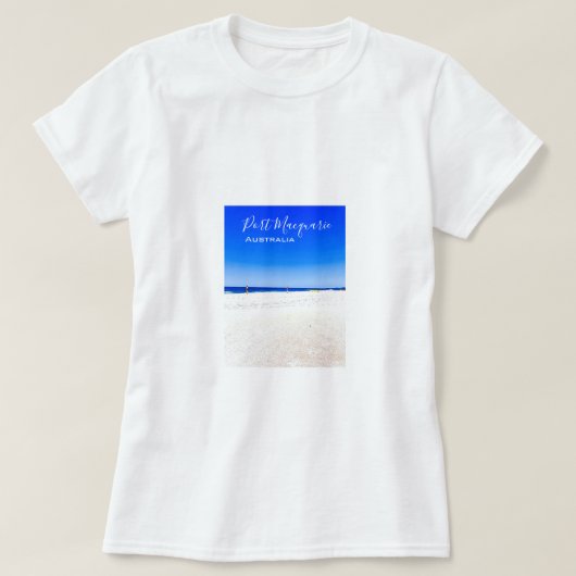 Port Macquarie strandscène Australië T-shirt (Design voorkant)