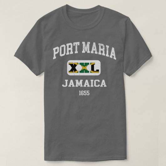 Port Maria Jamaica XXL Atletisch ontwerp 1 T-shirt (Design voorkant)
