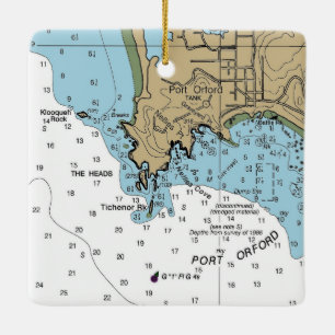 Port Orford Oregon Chart Keramisch Ornament