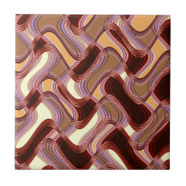 Port & Peach Ceramic Tile by Artist C.L. Bruin Tegeltje