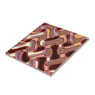 Port & Peach Ceramic Tile by Artist C.L. Bruin Tegeltje