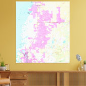 Port Richey & New Port Richey Florida Map (1954) Canvas Afdruk (Insitu (Woonkamer))