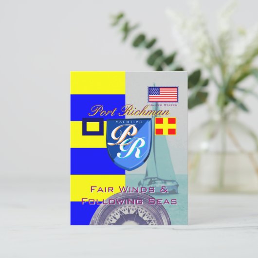 Port Richman Fair Winds After Zeeen USA Briefkaart (Staand voorkant)