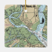 Port Royal South Carolina Chart Keramisch Ornament (Achterkant)