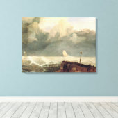 Port Ruysdael (olie op doek) Canvas Afdruk (Insitu (Houten vloer))