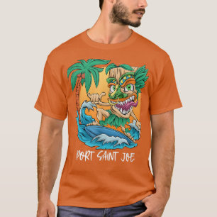 Port Saint Joe Florida Palm Tree Surfing Beach Vac T-shirt