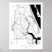 Port Saint Lucie Florida Modern Simple Map Poster (Voorkant)