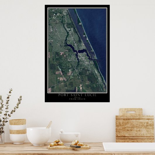 Port Saint Lucie Florida Satellite Poster Map (Keuken)