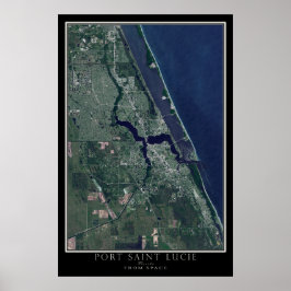 Port Saint Lucie Florida Satellite Poster Map