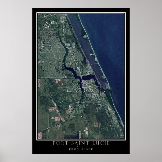 Port Saint Lucie Florida Satellite Poster Map (Voorkant)