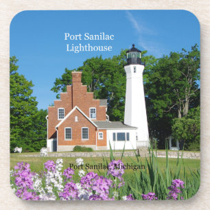 Port Sanilac Lighthouse set van 6 plastic onderzet Bier Onderzetter