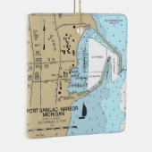 Port Sanilac Michigan Nautical Chart Keramisch Ornament (Rechts)