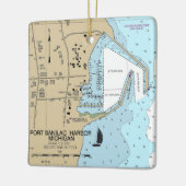 Port Sanilac Michigan Nautical Chart Keramisch Ornament (Links)