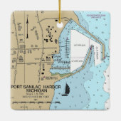 Port Sanilac Michigan Nautical Chart Keramisch Ornament (Achterkant)