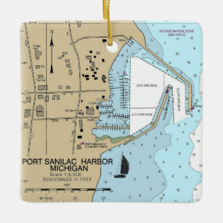 Port Sanilac Michigan Nautical Chart Keramisch Ornament