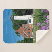 Port Sanilac Vuurtoren sherpa deken (Voorkant (horizontaal))