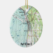 Port St. Joe Florida Map Keramisch Ornament (Rechts)