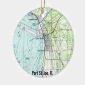 Port St. Joe Florida Map Keramisch Ornament (Links)