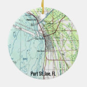 Port St. Joe Florida Map Keramisch Ornament (Achterkant)