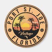 Port St. Joe Florida Retro Sunset Souvenir Magneet (Voorkant)