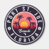 Port St. Joe Florida Retro Sunset Souvenir Magneet (Voorkant)